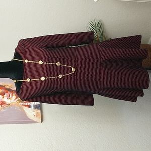 Pink & Black Chevron Print Dress